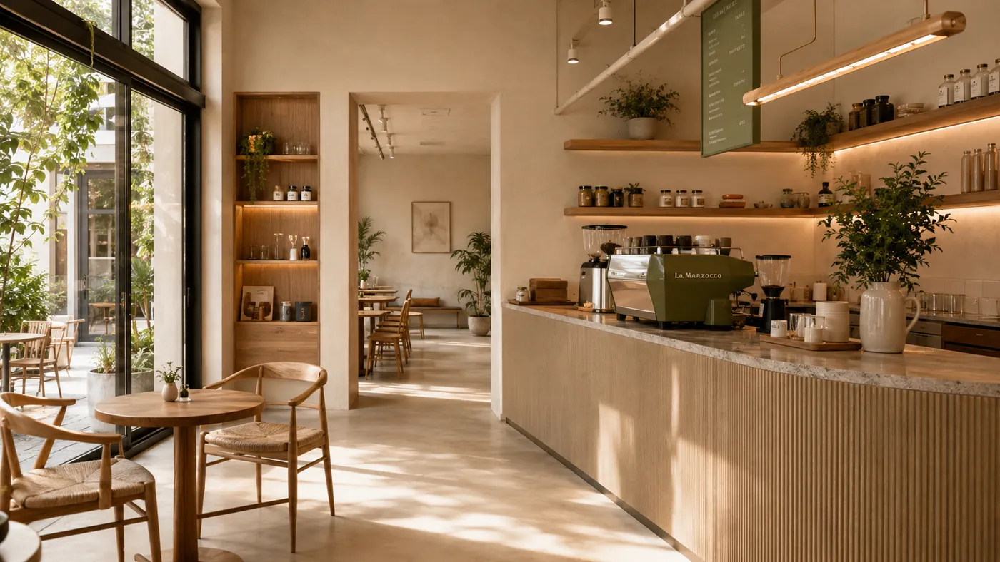 Café moderno usando fidelización digital LoyaFlow